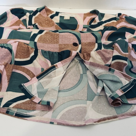 Monteau Los Angeles Retro Midi Dress Button Fron Size Medium Geometric Design - Picture 7 of 16